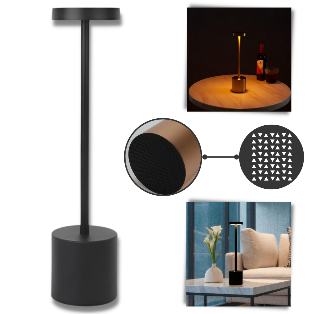 Luminária de mesa Ledander recarregável sem fio com base antiderrapante, iluminação portátil e moderna para ambientes internos.