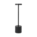 Luminária de mesa sem fio, recarregável, na cor preta, marca Ledander, com design moderno e portátil para ambientes internos.