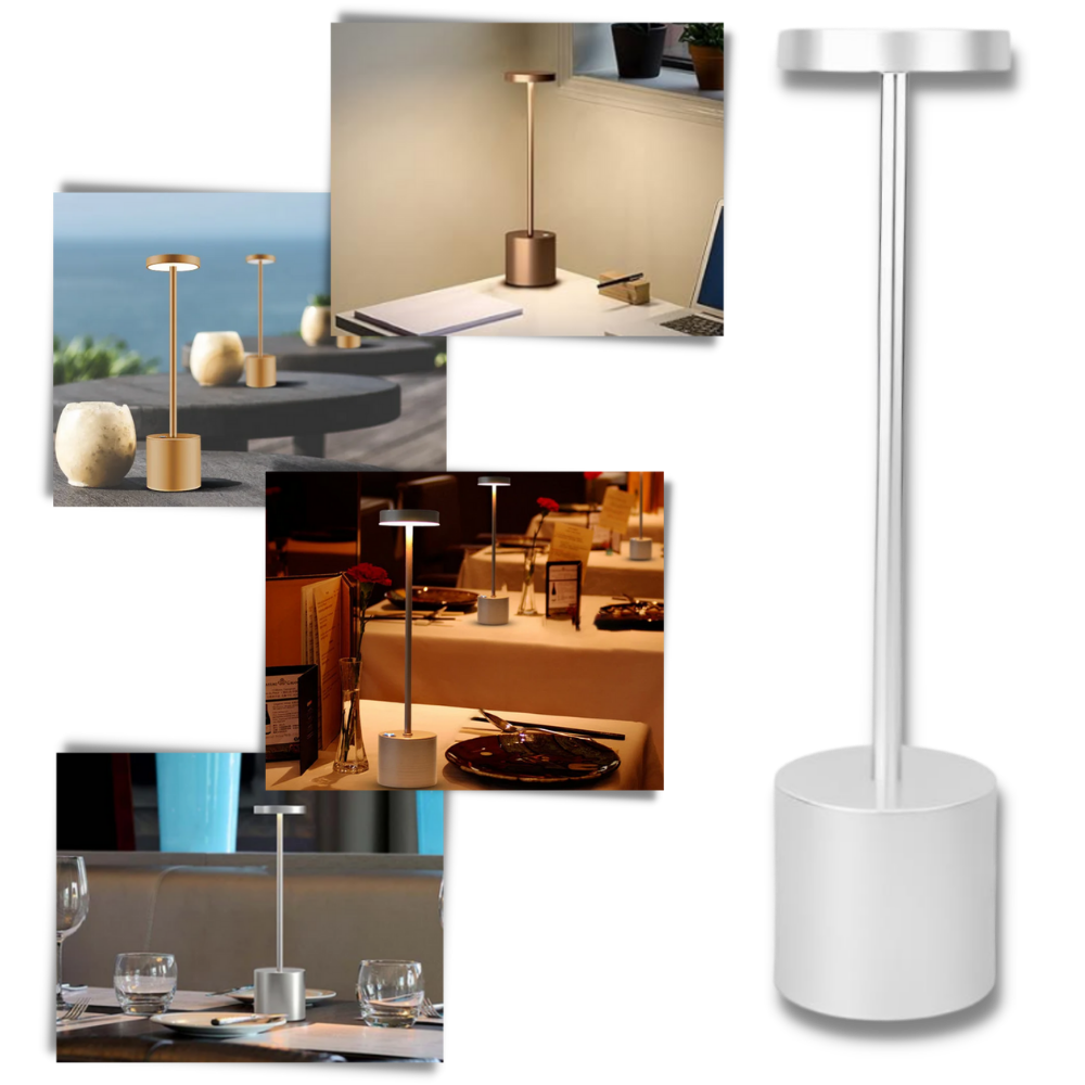 Lâmpada de mesa recarregável sem fio Ledander, luminária portátil e moderna para iluminação confortável.
