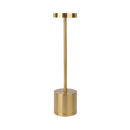 Luminária de mesa Ledander recarregável sem fio, com acabamento dourado e design compacto para iluminação prática.