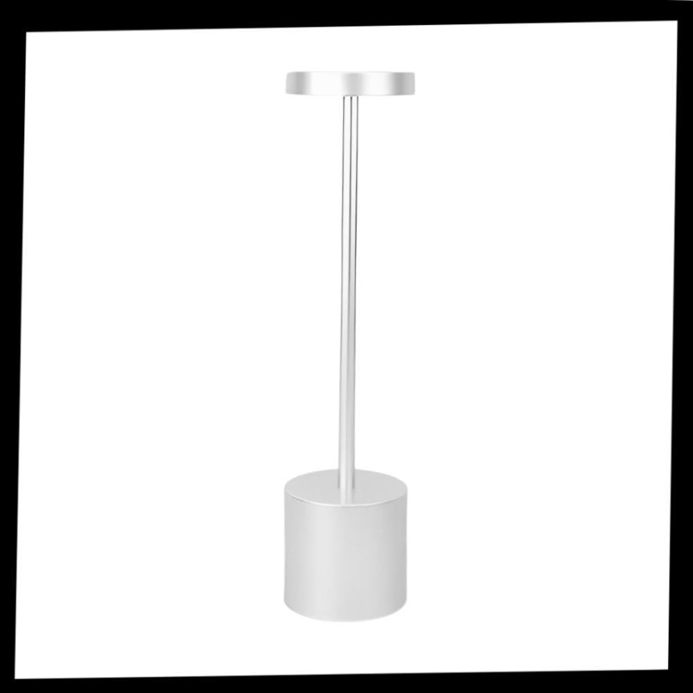 Lâmpada de mesa portátil e recarregável Ledander, luminária sem fio com design moderno e luz suave, em embalagem.