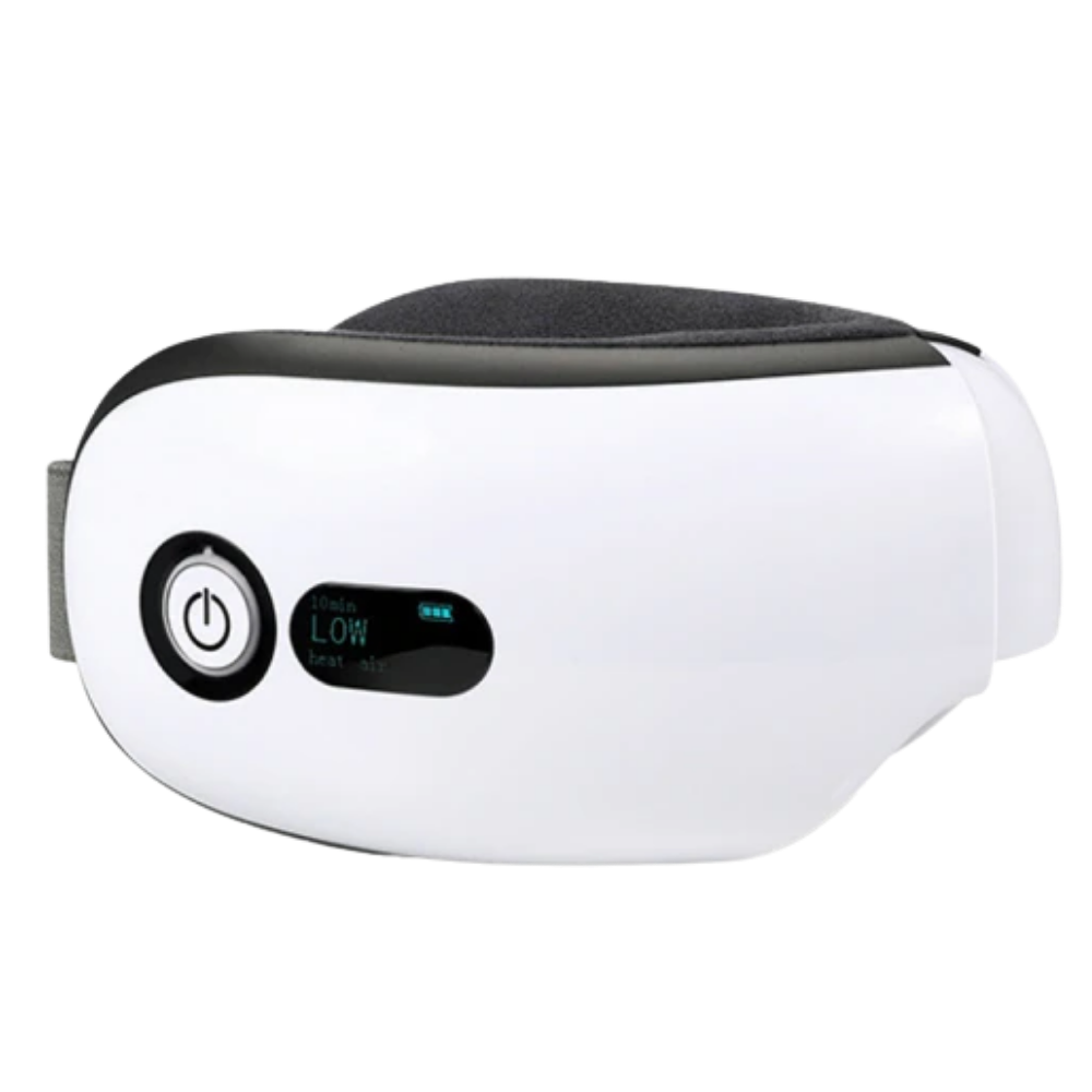 Masseur ocular inteligente da Cotonie, branco, para massagem e relaxamento dos olhos, com design moderno e confortável.