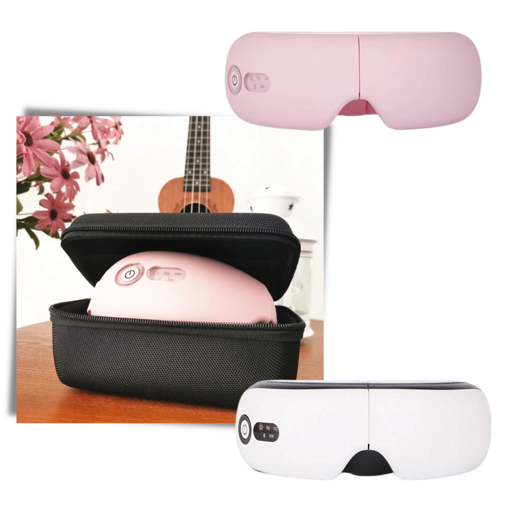 Masseur ocular inteligente Cotonie para massagem e relaxamento, com design branco e tecnologia avançada para cuidado dos olhos.