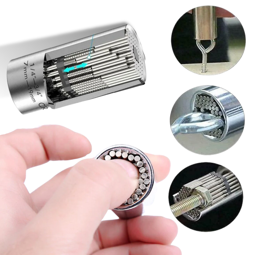 Chave de soquetes universal Coutlet, ferramenta resistente para apertar e soltar porcas e parafusos de diversos tamanhos.