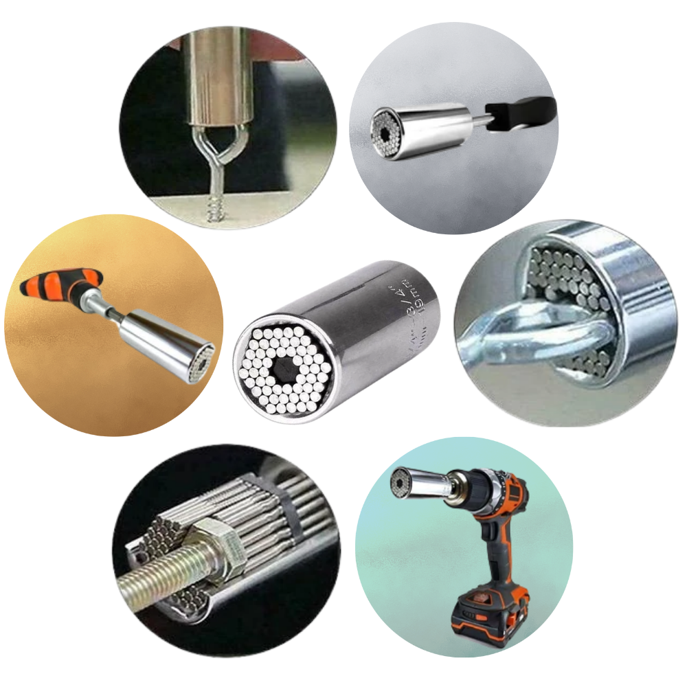 Chave de soquetes universal Coutlet, ferramenta de chaves com cabeça ajustável para diferentes tamanhos de porcas e parafusos.