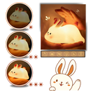 Lâmpada de bebê Blirik com coelhinho fofo e aconchegante, iluminação suave para o quarto infantil.