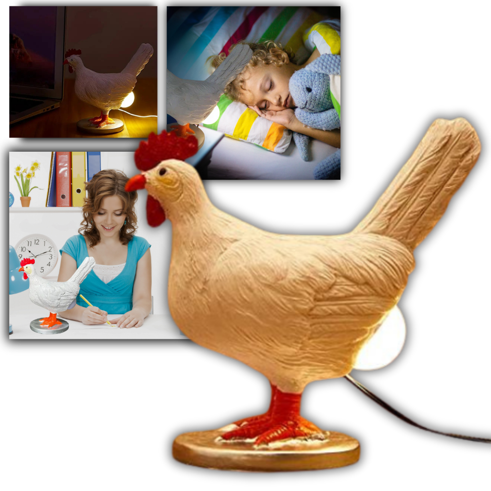 Lâmpada de toque em forma de galinha, luz ambiente suave, marca Tagold, decorativa e aconchegante para quartos ou salas.