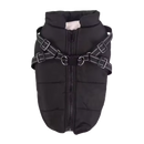 Coleira de inverno confortável para cachorro da marca Popvcly, jaqueta preta acolchoada para cães, acessório de inverno.