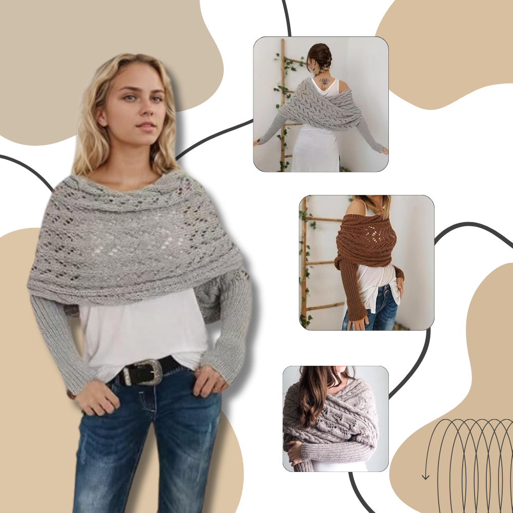 Casaco de tricô confortável da Basico com ombros descobertos, ideal para looks elegantes e aconchegantes.
