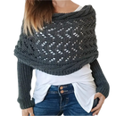 Chandail de tricô confortável com ombros descobertos, em cinza escuro, da marca Basico, ideal para looks elegantes e aconchegantes.