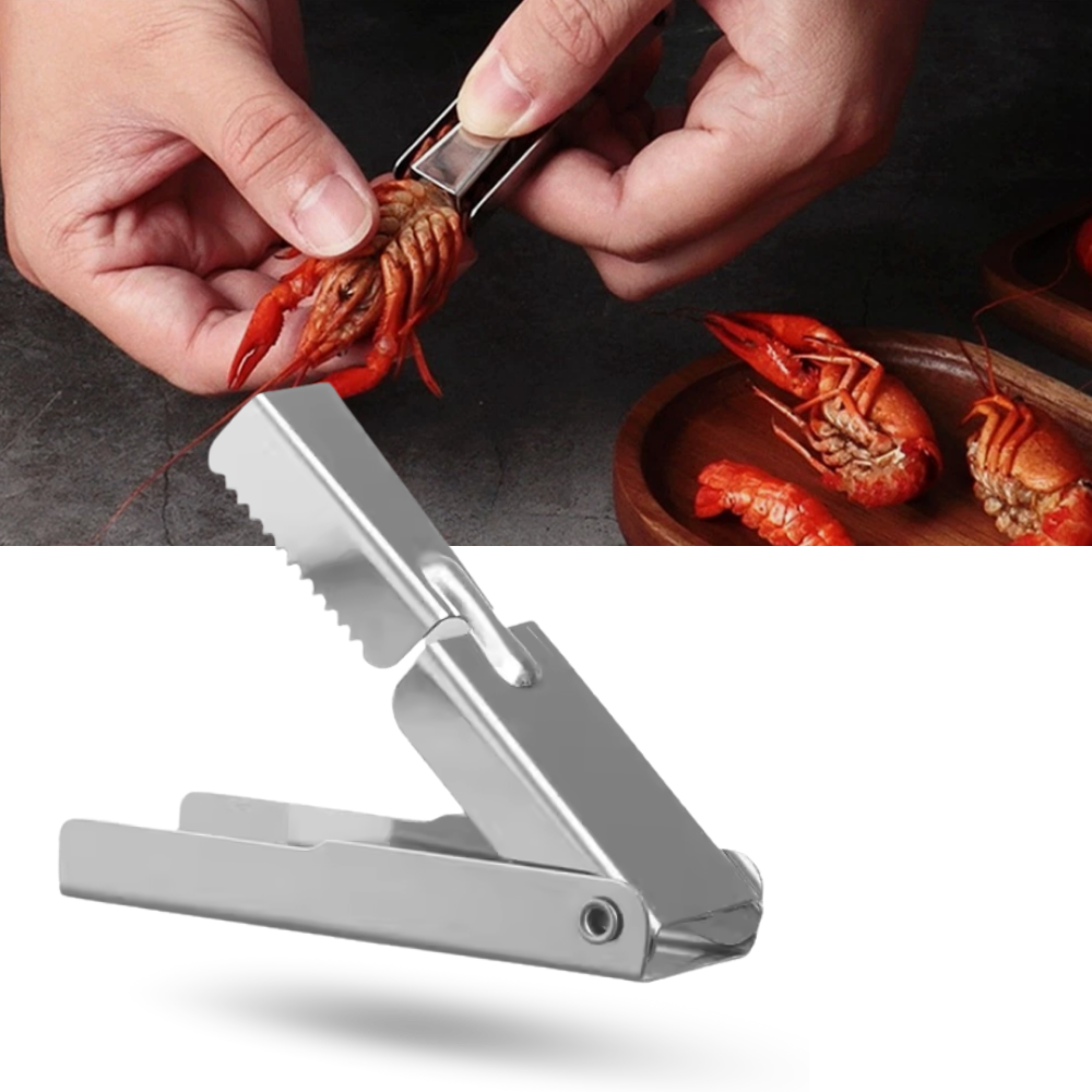 Ferramenta Éplucheur de Lagostim Zgrdhw, utensílio de cozinha para descascar crustáceos com facilidade.