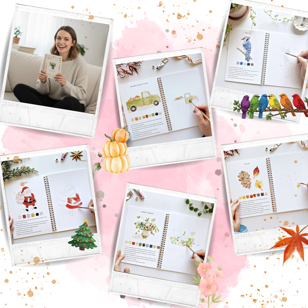 Livro de colorir aquarela multi-temas da Createspace Publishing, com desenhos de flores e atividades criativas.