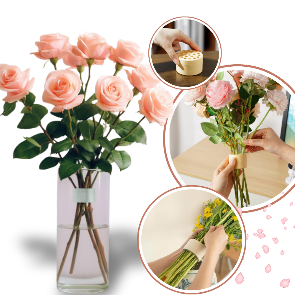 Suporte criativo para arranjos florais, vaso de decoração da marca Otemrcloc, com design artístico e seguro para flores.