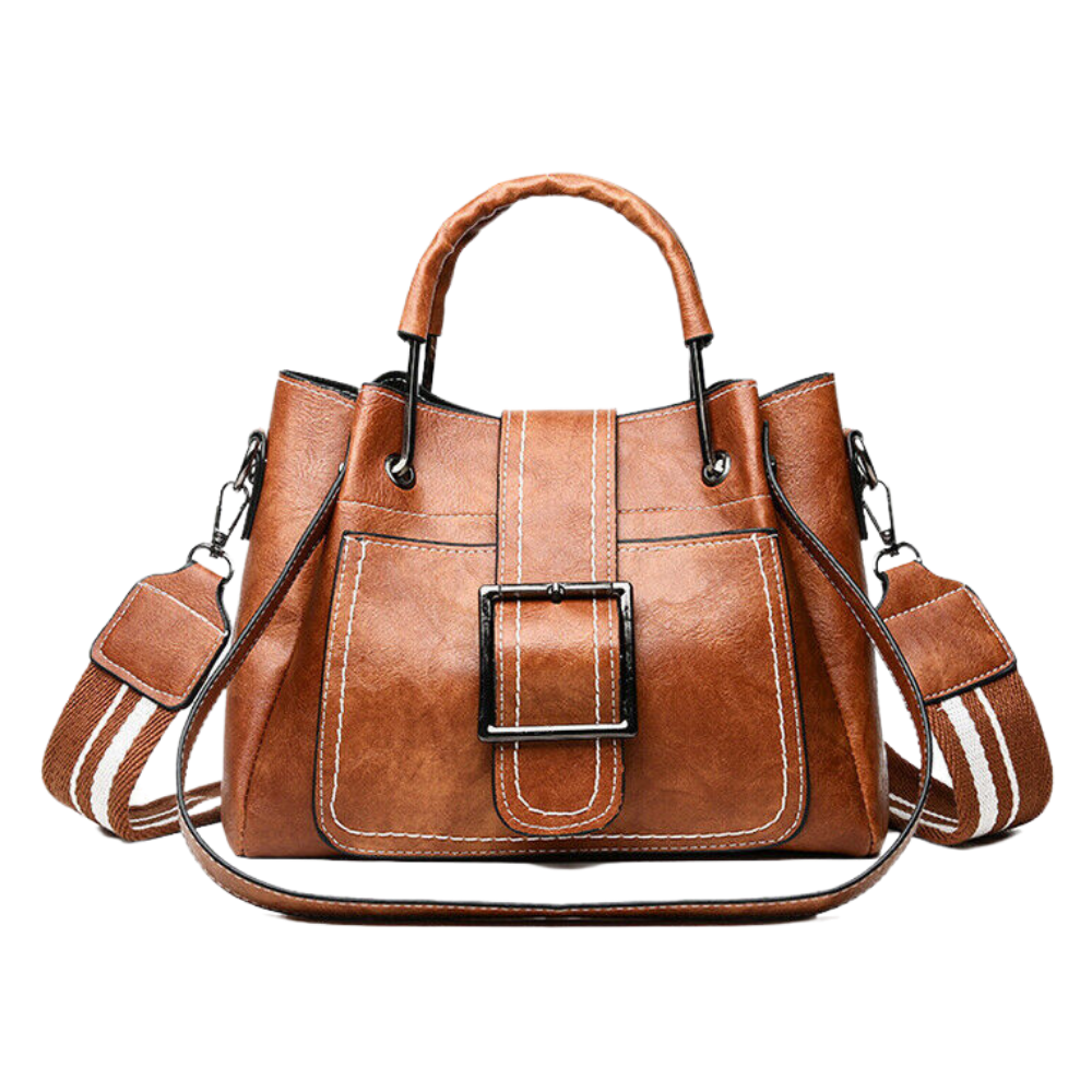 Bolsa transversal vintage da Sexy Dance, saco a tiracolo marrom feita de couro com detalhes clássicos e elegantes.