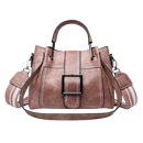 Bolsa de ombro vintage Sexy Dance em couro marrom cognac, saco a tiracolo elegante e clássico.