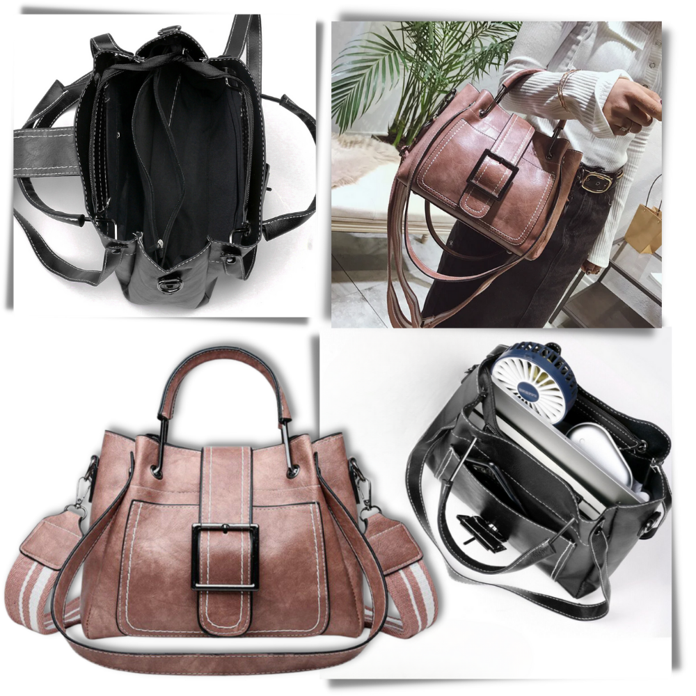 Bolsa tiracolo vintage da Sexy Dance, sac à main espaçoso com alça longa, feita de couro sintético em estilo clássico.