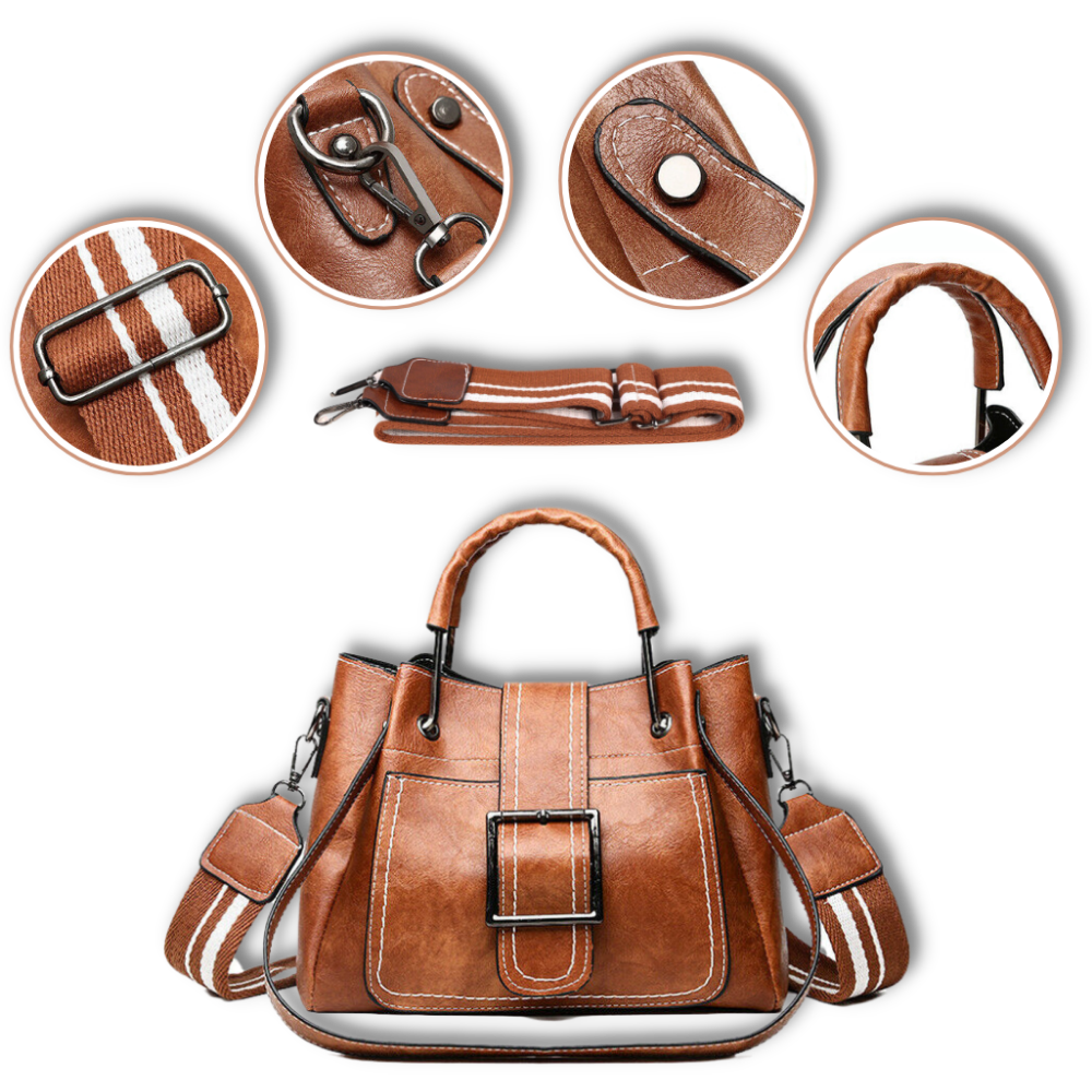 Bolsa transversal vintage da Sexy Dance em couro com alça ajustável para uso casual e elegante.