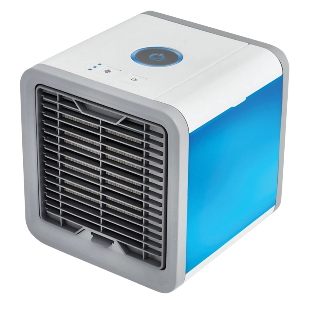 Mini climatiseur USB da Cshpo, aparelho compacto de resfriamento, ventilação e aquecimento para uso portátil.