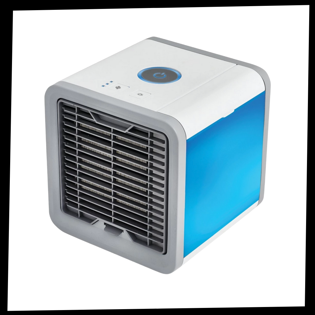 Mini climatiseur USB da Cshpo, dispositivo portátil de calefação, ventilação e ar-condicionado, exibido em imagem neutra.