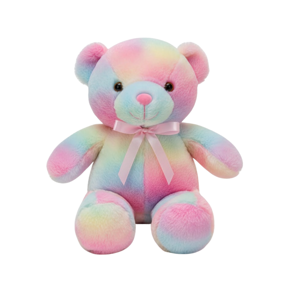 Boneco de pelúcia luminosa LED em forma de ursinho da Favolook, com luz suave, tamanho de 30 a 45 cm, ideal para decoração e conforto.