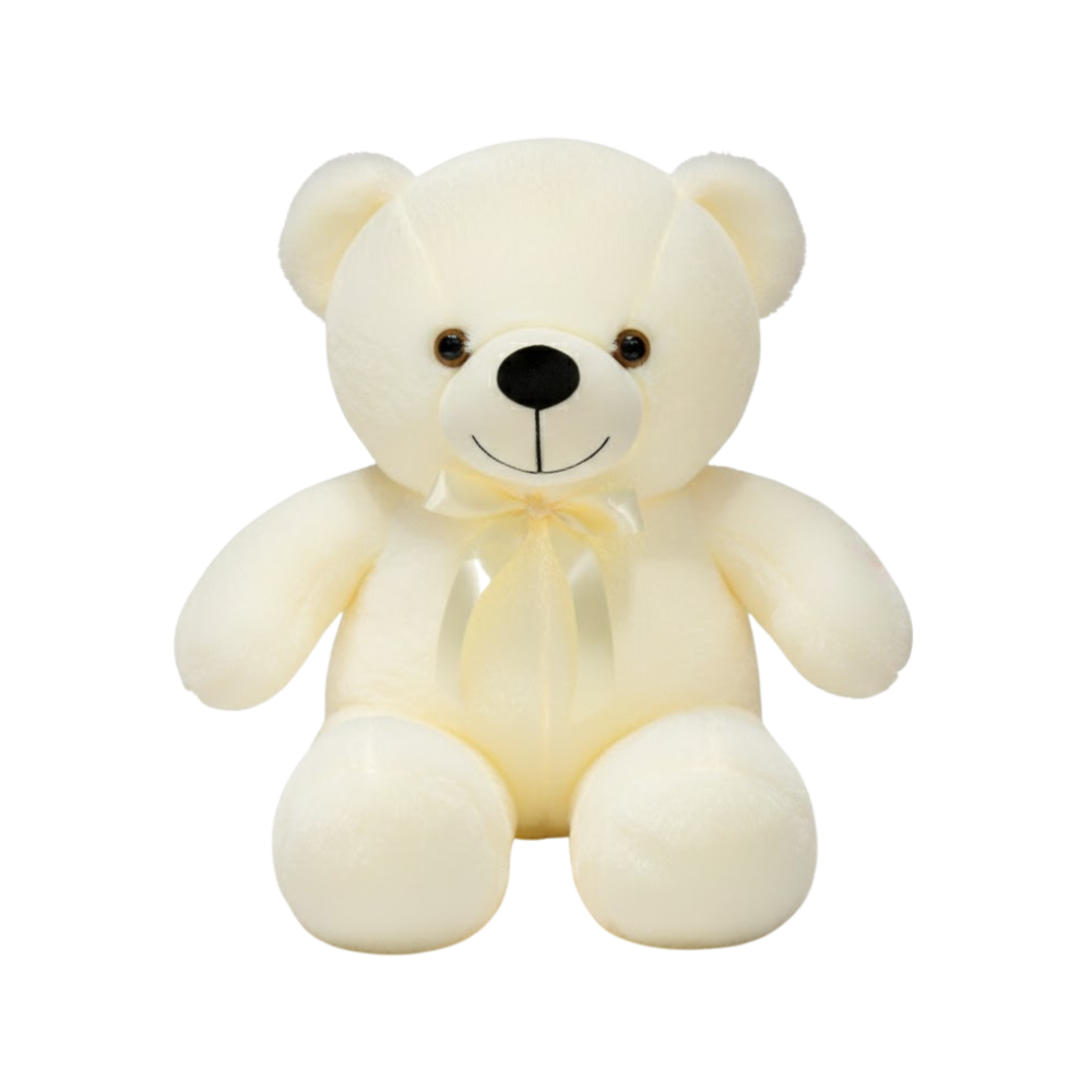 Peluche de pelúcia luminosa em forma de ursinho branco da Favolook, brinquedo macio com luz LED, tamanho aproximadamente 30-45cm
