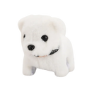 Brinquedo interativo de cachorro chiot Câlin da Kenmeko, boneco fofinho de pelúcia branco para crianças.