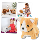 Boneco interativo Kenmeko de cachorrinho fofinho, brinquedo de pelúcia para crianças, com detalhes realistas e macios.