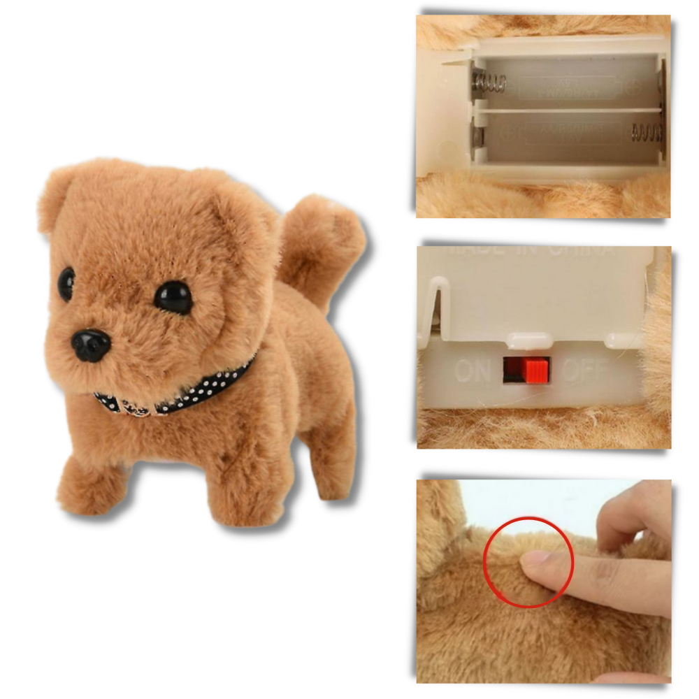 Boneca de pelúcia interativa para filhote, brinquedo Kenmeko com funções de abraço e sons, ideal para crianças e colecionadores