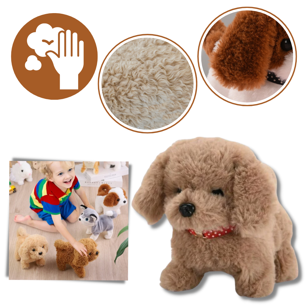 Brinquedo interativo de pelúcia para filhote, figura de cachorro fofo da marca Kenmeko, ideal para brincadeiras e carinho