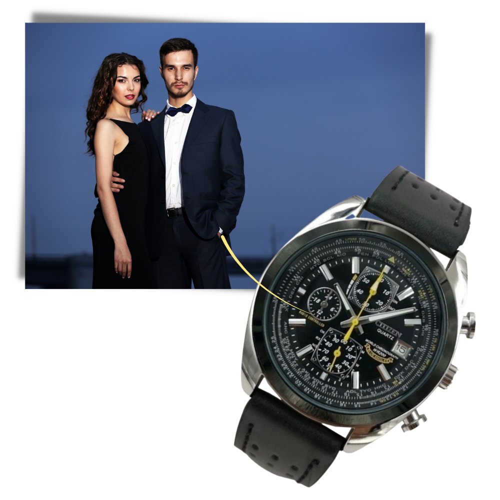 Relógio Curren à quartz de luxo, resistente à água, com mostrador azul e pulseira de couro, estilo elegante e moderno.