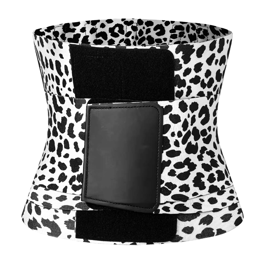 Corselete modelador Homyl branco com estampa de leopardo, roupa íntima feminina para modelagem e suporte.
