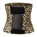 Corset minceur Homyl de cintura, sob o vestido, com estampa de leopardo amarelo, feito de tecido sob medida para modelar a silhueta.