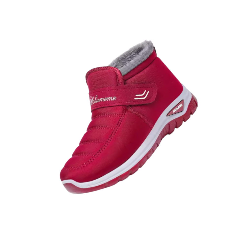 Bota de inverno acolchoada e térmica da Notime, ideal para atividades e esportes de inverno, na cor vermelha.