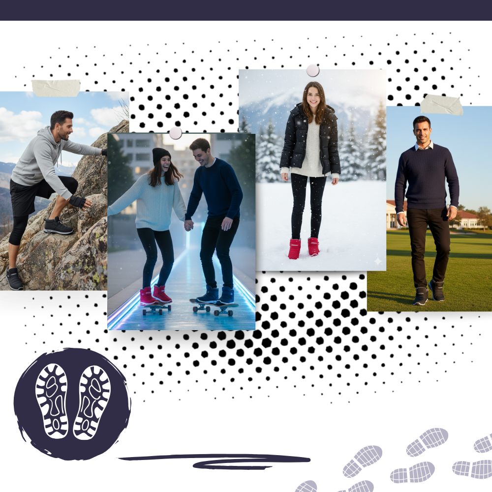 Bota de inverno rembourrada Notime com isolamento térmico, ideal para atividades e esportes de inverno em terreno frio.