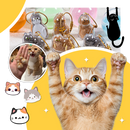 Capsule porte-clés com pelos de gato, acessório para animais de estimação, com detalhe fofo de pelo de gato e sininho.