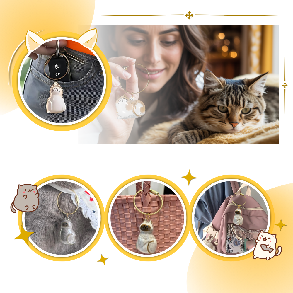 Chaveiro cápsula com pelos de gato fofos, acessório para animais de estimação, da marca Allasfun, com detalhes macios e adoráveis.