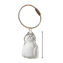 Chaveiro capsule de pelos de gato da Allasfun, com detalhes fofos de pelúcia e dimensões compactas para animais de estimação.