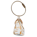 Porte-clés cápsula com pelo de gato dourado, acessório decorativo para animais de estimação, da marca Allasfun.