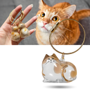 Porte-clés cápsula com pelinhos de gato, acessório divertido da Allasfun para animais de estimação, com pelagem fofa e charme.