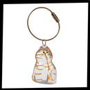 Chaveiro de cápsula com pelos de gato da marca Allasfun, acessório de pelúcia fofinha para animais de estimação.