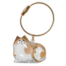 Porte-clés cápsula de pelúcia com pelo de gato, em tom rosé dourado, acessório de charme para animais de estimação Allasfun