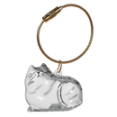 Chaveiro em forma de cápsula com pelúcia de pelo de gato branco, acessório para animais de estimação, da marca Allasfun.
