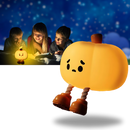 Luminária de abóbora triste e fofa da Belleviee, iluminação suave para ambientes aconchegantes e decorativos.