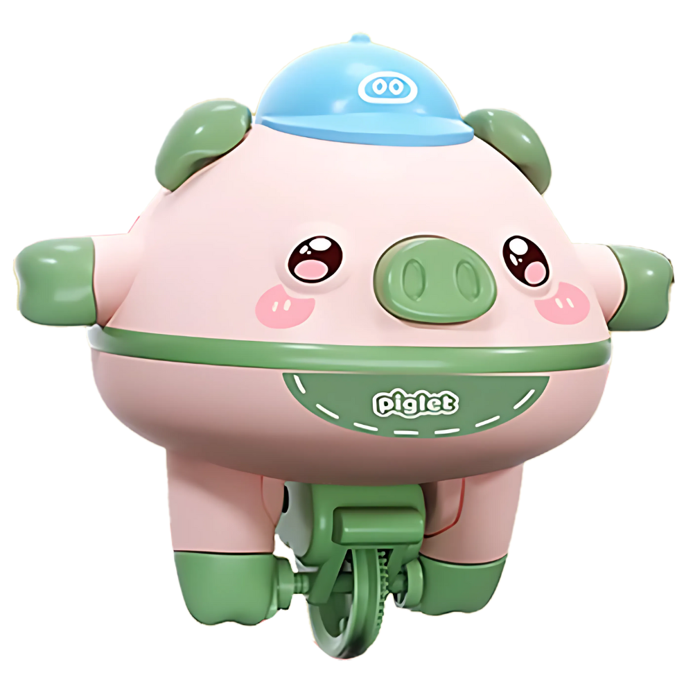 Brinquedo coelho equilibrista da Jhomerit, brinquedo de atividade fofo com porquinho verde para crianças.