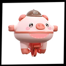 Brinquedo coelhinho equilibrista da Jhomerit, brinquedo de atividade fofo com piggy em equilíbrio, pacote com o brinquedo completo.