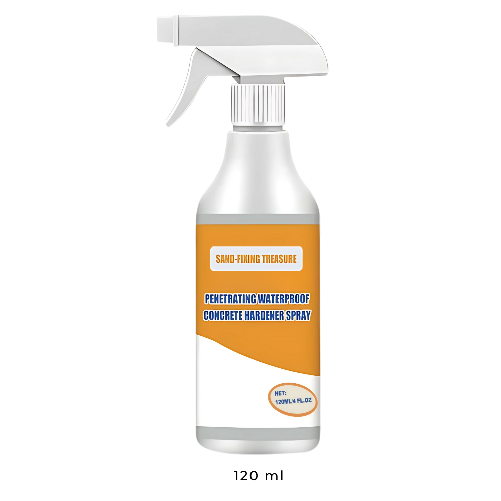 Spray durcisseur e impermeabilizante para concreto da marca Cuticate, aplicado na superfície de concreto para proteção e impermeabilização.