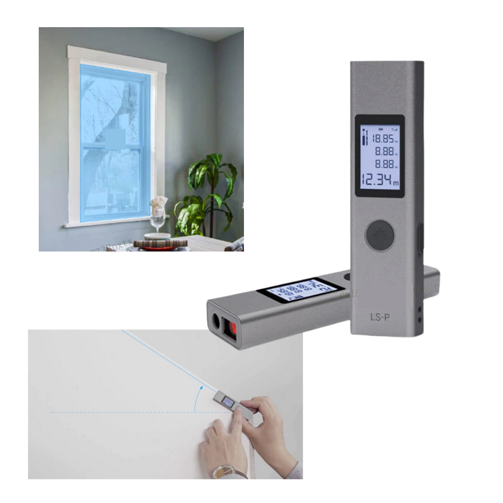 Télémètre laser digital inteligente Daakro com tela digital e funções de medição precisas para ferramentas e detectores.