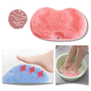 Escova de banho relaxante DabuLiu para costas e pés, com cerdas cinza para higiene e bem-estar na hora do banho.