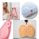 Escova de banho relaxante DabuLiu para costas e pés, com cerdas suaves e design ergonômico para cuidado corporal.