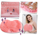 Escova de banho relaxante DabuLiu para costas e pés, com cerdas em tom cinza, ideal para cuidados corporais.